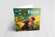 Jongen met labrador Jongen met labrador